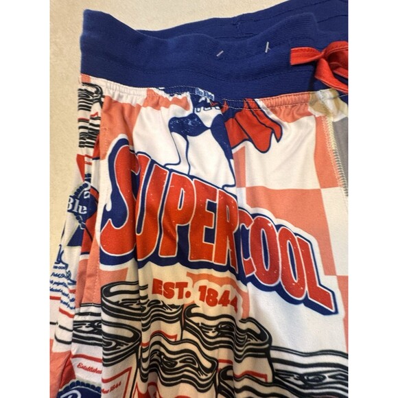 Mens Pajama Pants Lounge Pabst Blue Ribbon Size Small Sleep Jogger Beer Can PBR - Picture 9 of 16